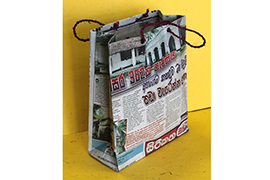 Carta di giornale: scatole e borsine